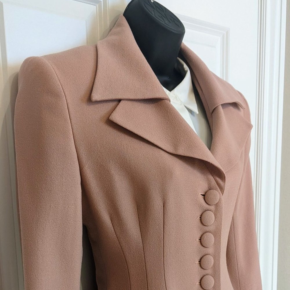 Nicole Taylor Dusty Rose Pink Lined 2 piece Suit Hourglass  Jacket size 6